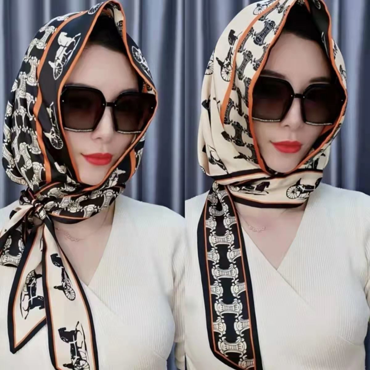Fashionable Double-Sided Sun Protection Headscarf